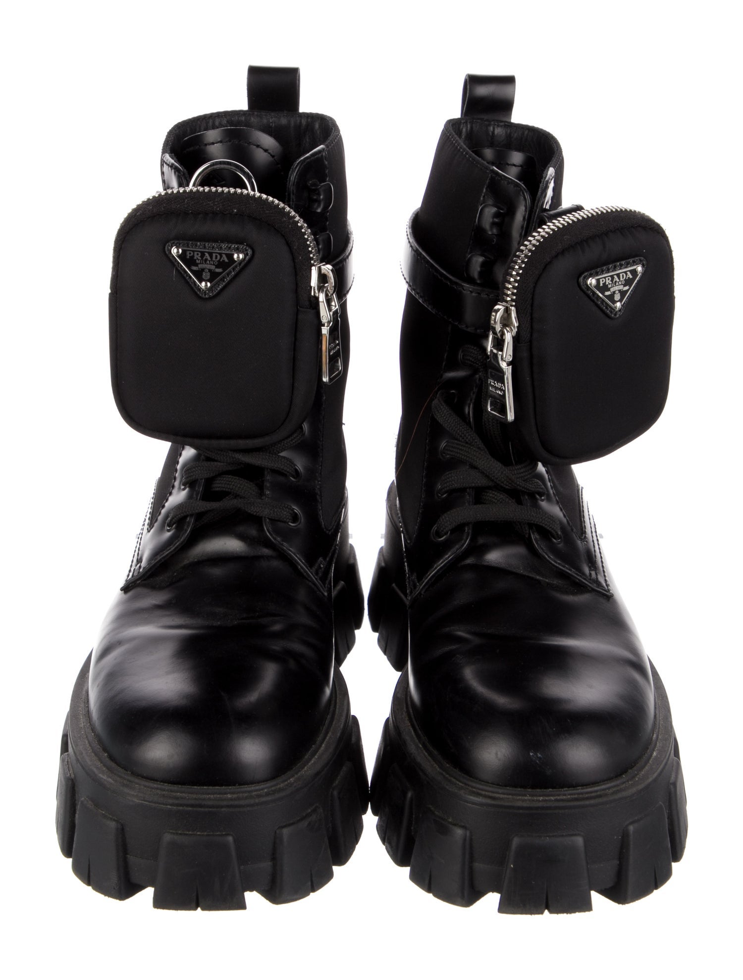 Prada Leather Combat Boots